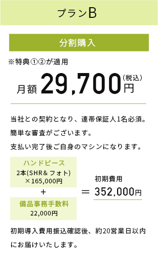 プランB リース契約 月額27,500円